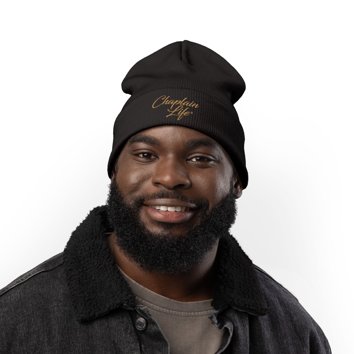 Charming Embroidered Knit Beanie for Chaplains | Stylish Winter Hat, Gift for Spiritual Leaders, Cozy Headwear