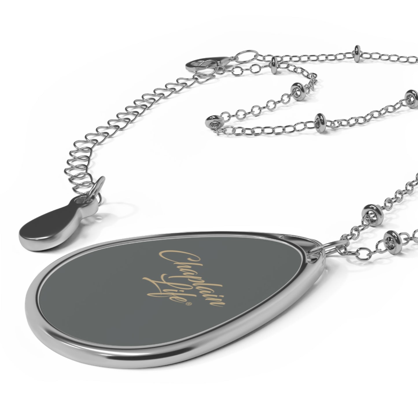 Elegant Oval Necklace - Chaplain Life Jewelry, Inspirational Pendant, Gift for Chaplains, Faith-Based Accessory, Everyday Wear