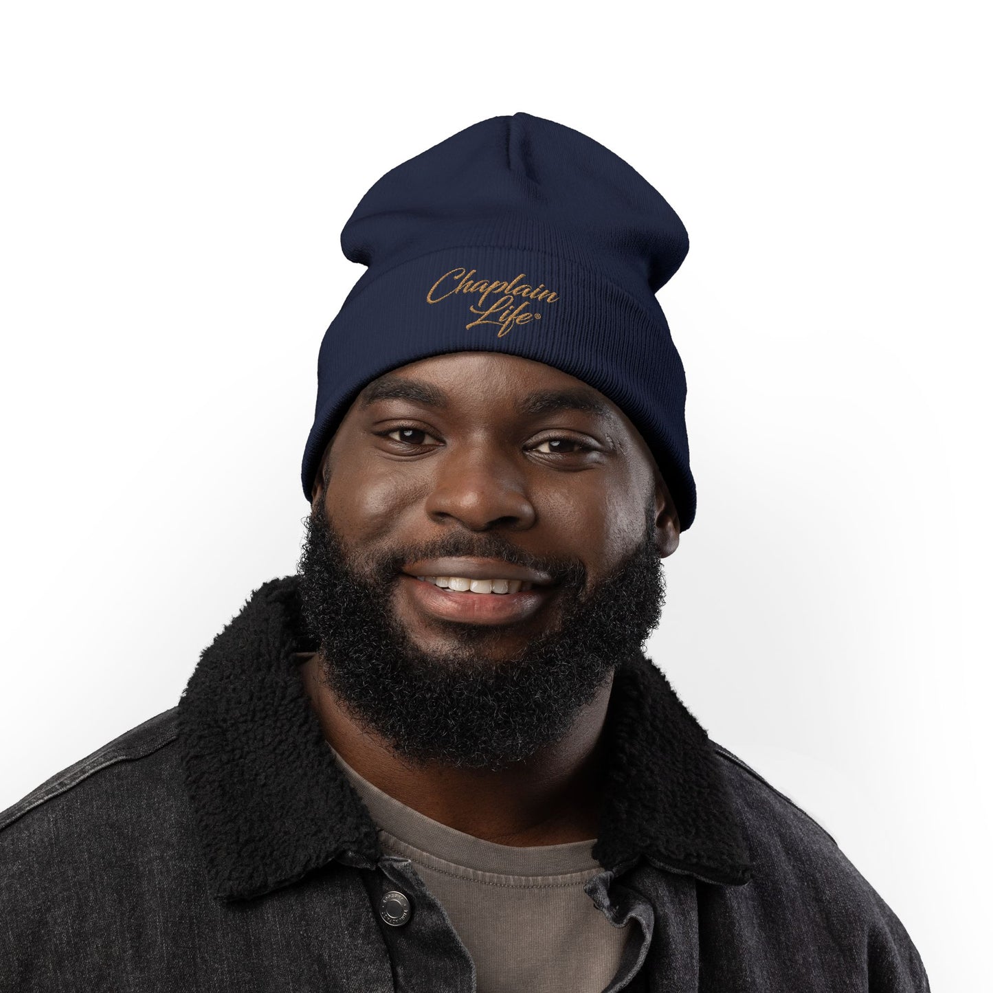Charming Embroidered Knit Beanie for Chaplains | Stylish Winter Hat, Gift for Spiritual Leaders, Cozy Headwear