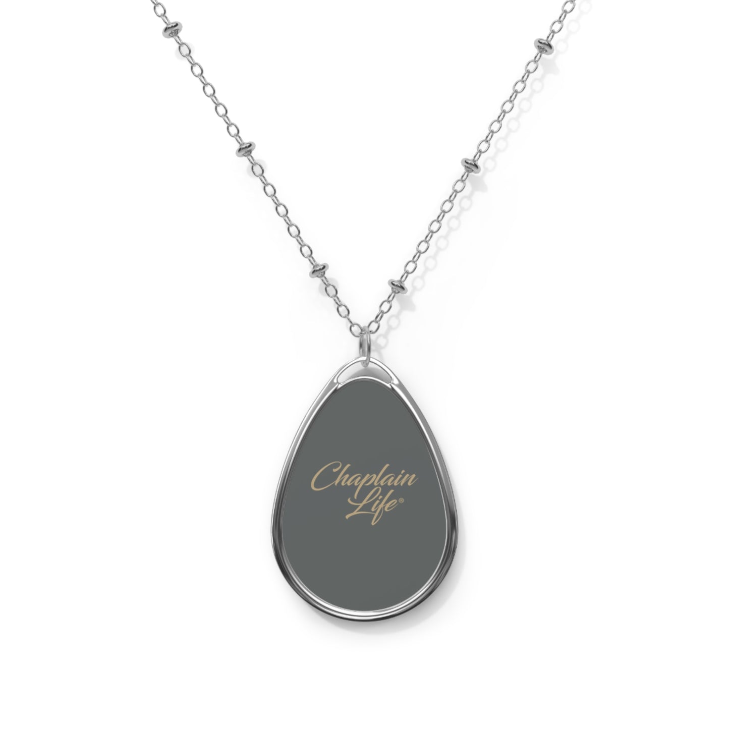 Elegant Oval Necklace - Chaplain Life Jewelry, Inspirational Pendant, Gift for Chaplains, Faith-Based Accessory, Everyday Wear