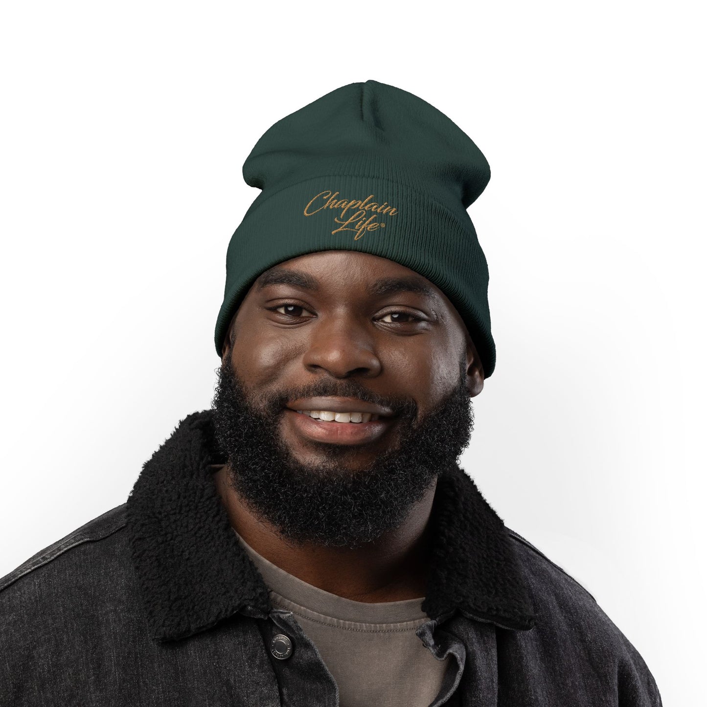 Charming Embroidered Knit Beanie for Chaplains | Stylish Winter Hat, Gift for Spiritual Leaders, Cozy Headwear