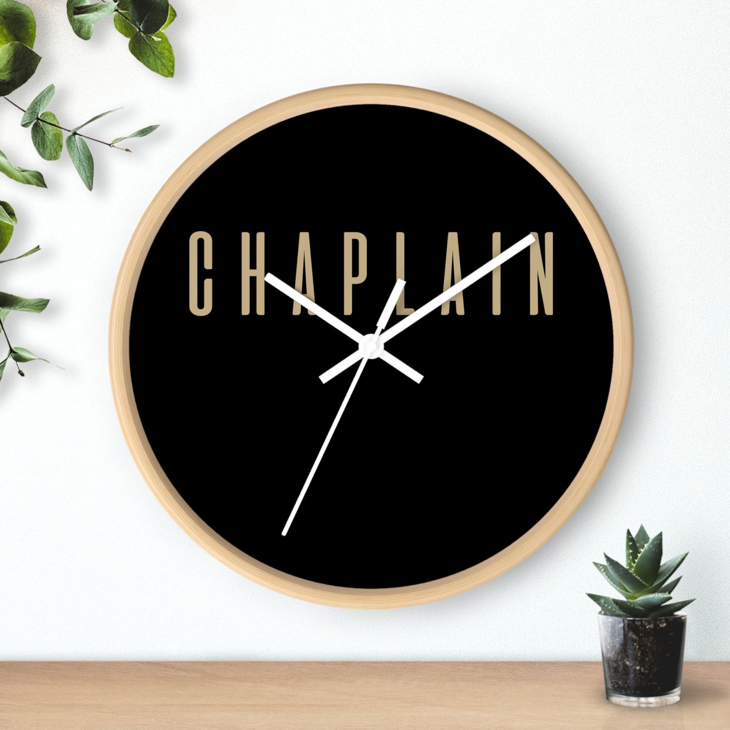 Chic Chaplain Wall Clock - Modern Home Decor, Gift for Chaplains, Minimalist Timepiece, Unique Wall Art, Spiritual Decor