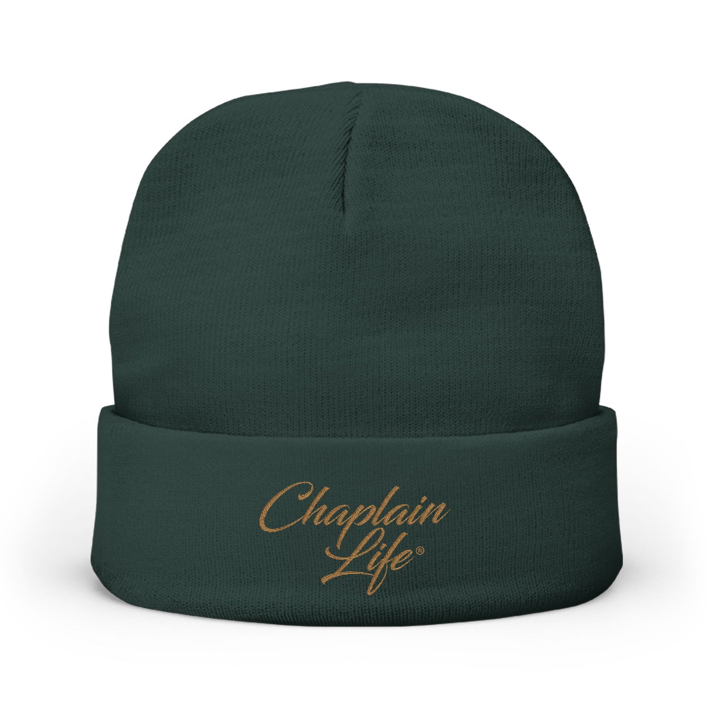 Charming Embroidered Knit Beanie for Chaplains | Stylish Winter Hat, Gift for Spiritual Leaders, Cozy Headwear