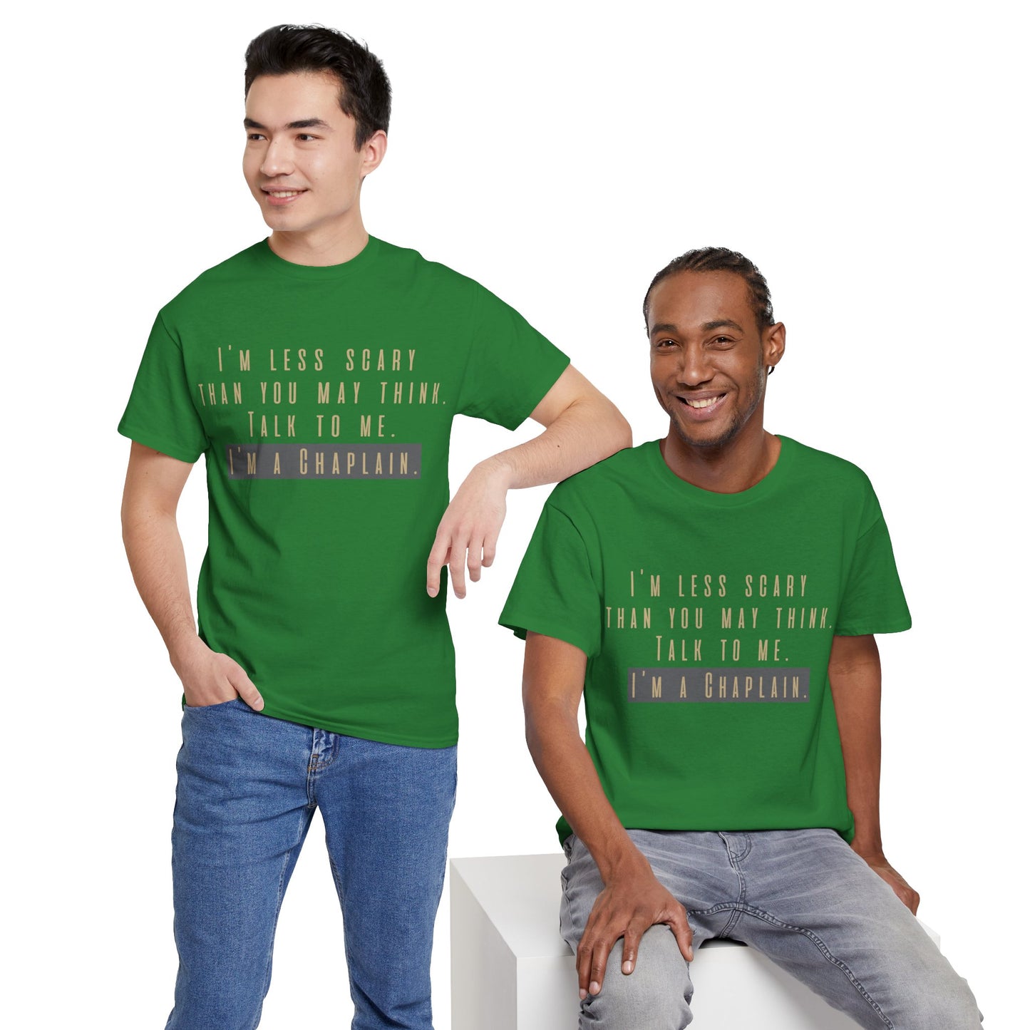 Chaplains care. We don't scare. - Light Humor Tee by Chaplain Life®