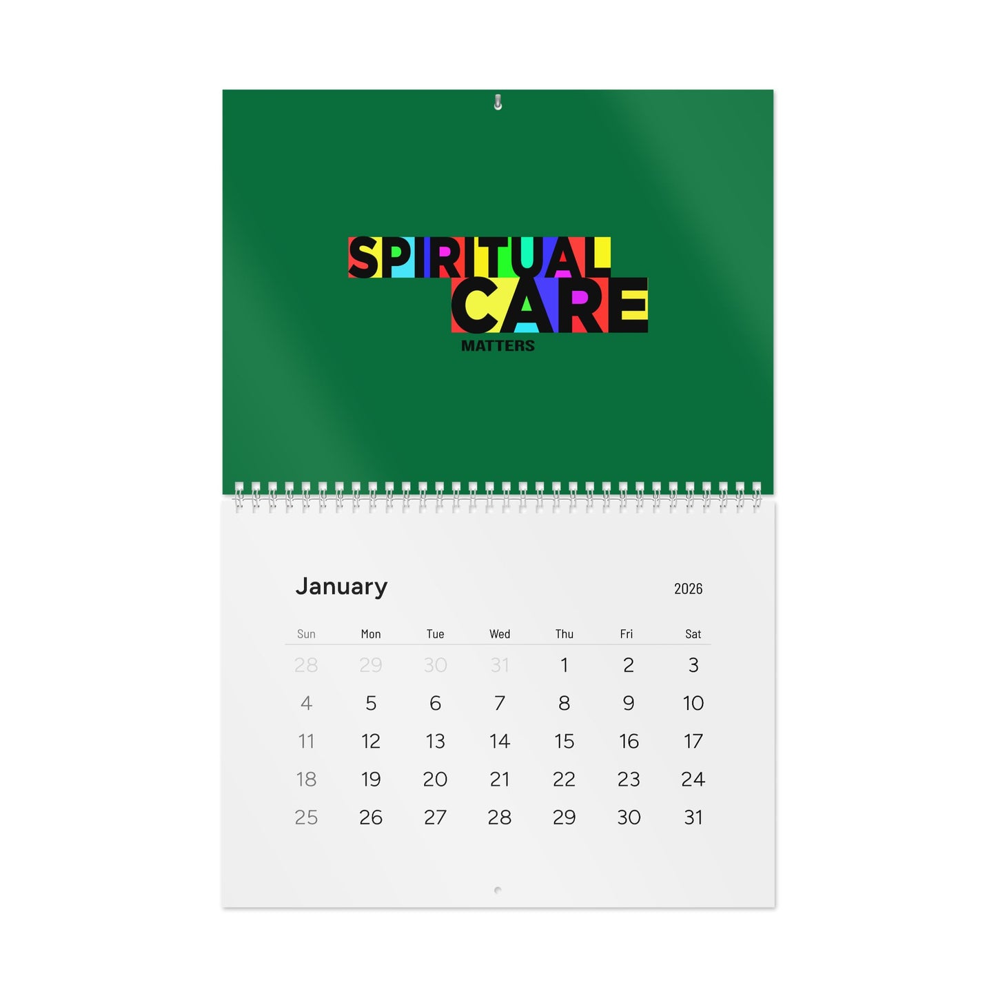 Spiritual Care 2026 Wall Calendar – Inspirational Chaplain Quotes & Monthly Planner
