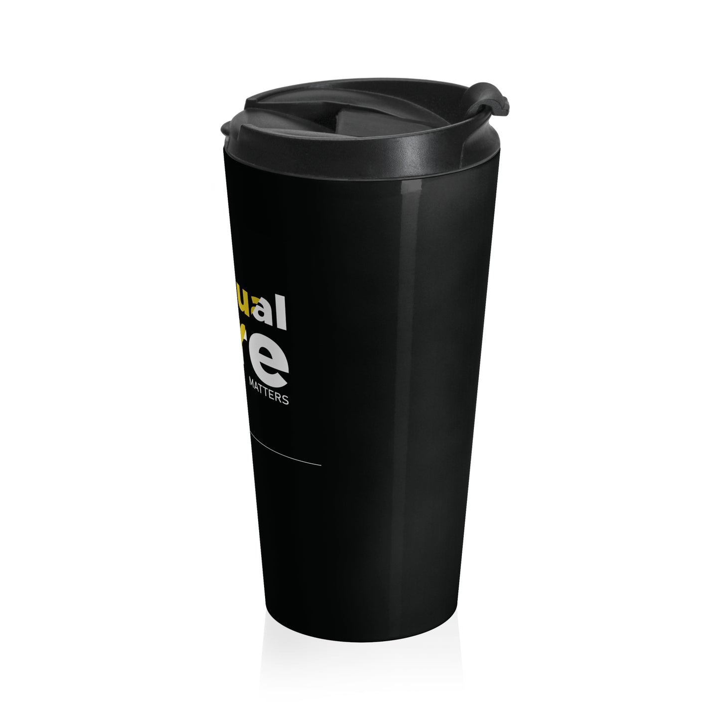 Spiritual Care Matters Stainless Steel Travel Mug — Black Insulated Coffee Tumbler