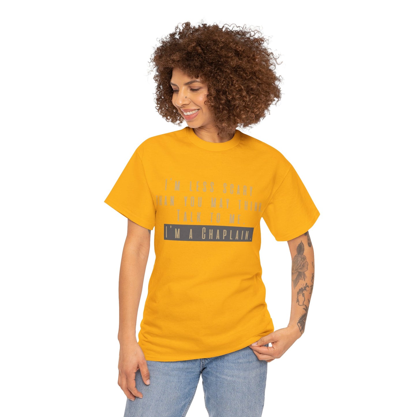 Chaplains care. We don't scare. - Light Humor Tee by Chaplain Life®