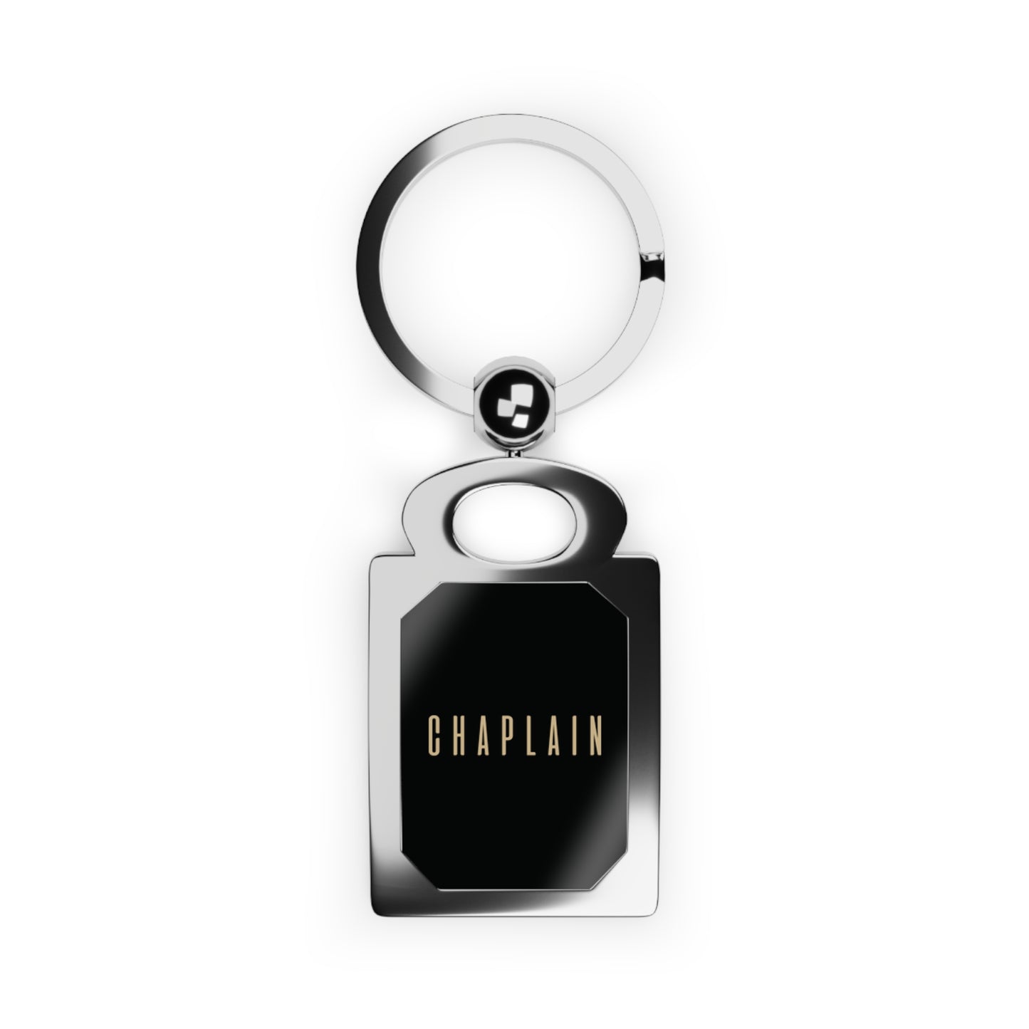 Chaplain Rectangle Photo Keyring — Personalized Silver Keepsake