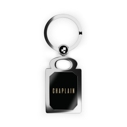 Chaplain Rectangle Photo Keyring — Personalized Silver Keepsake