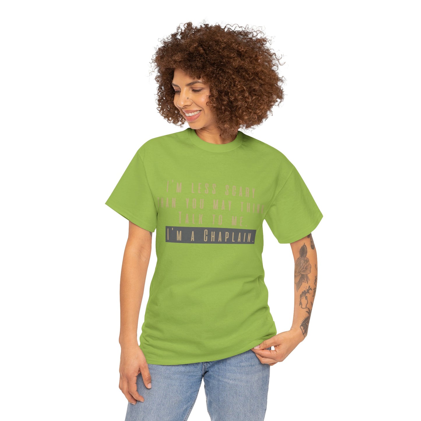 Chaplains care. We don't scare. - Light Humor Tee by Chaplain Life®
