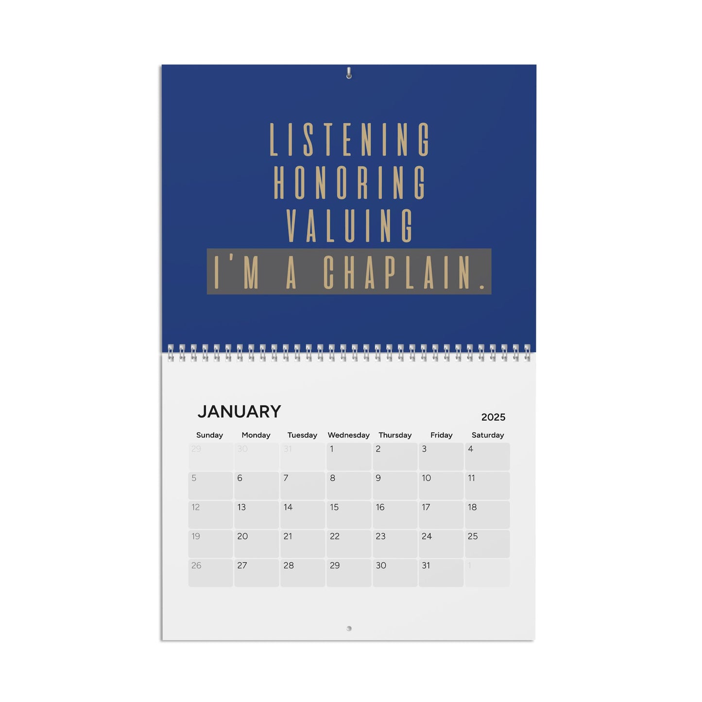 2025 Chaplain Life Calendar - Inspirational & Motivational Monthly Planner