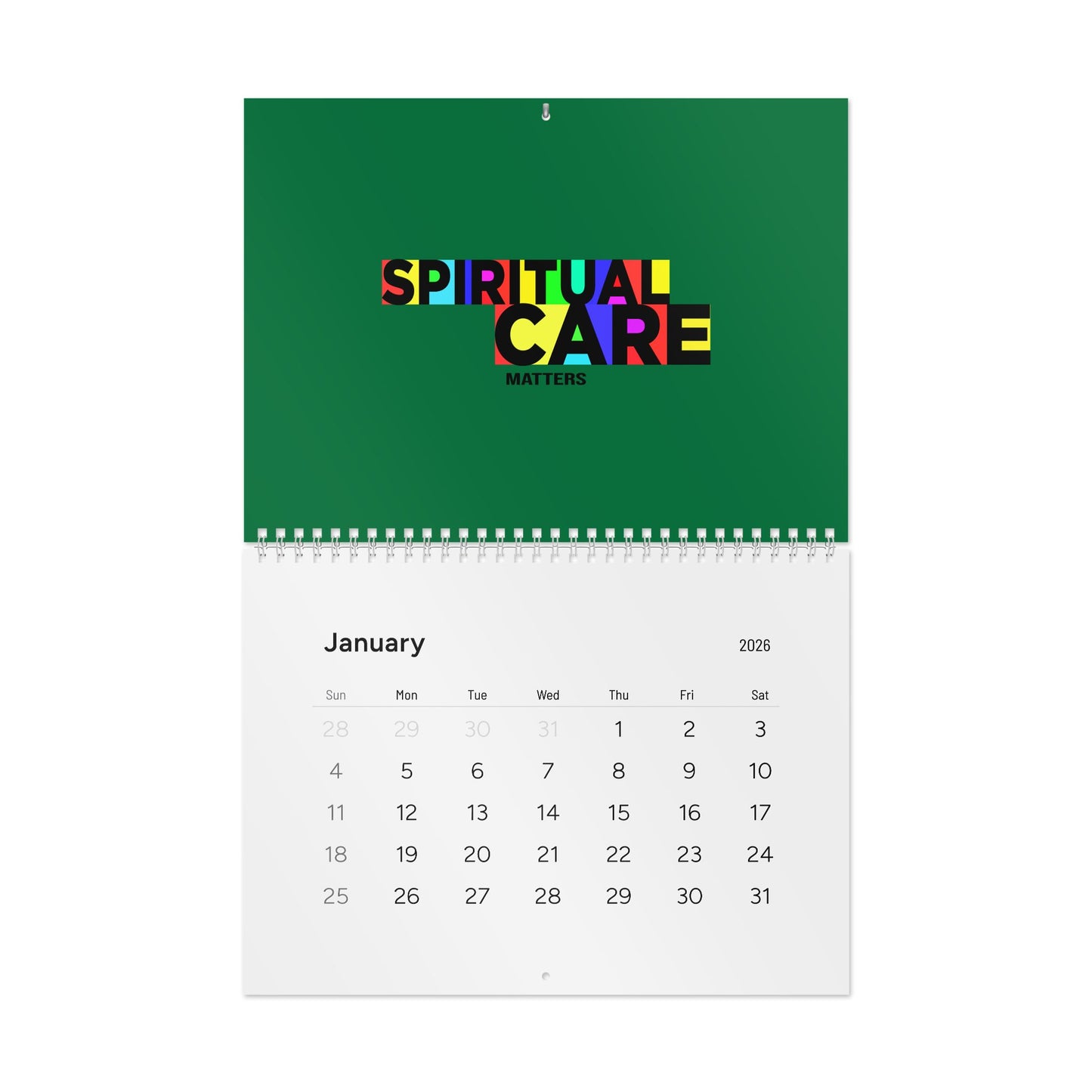 Spiritual Care 2026 Wall Calendar – Inspirational Chaplain Quotes & Monthly Planner