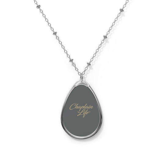 Elegant Oval Necklace - Chaplain Life Jewelry, Inspirational Pendant, Gift for Chaplains, Faith-Based Accessory, Everyday Wear