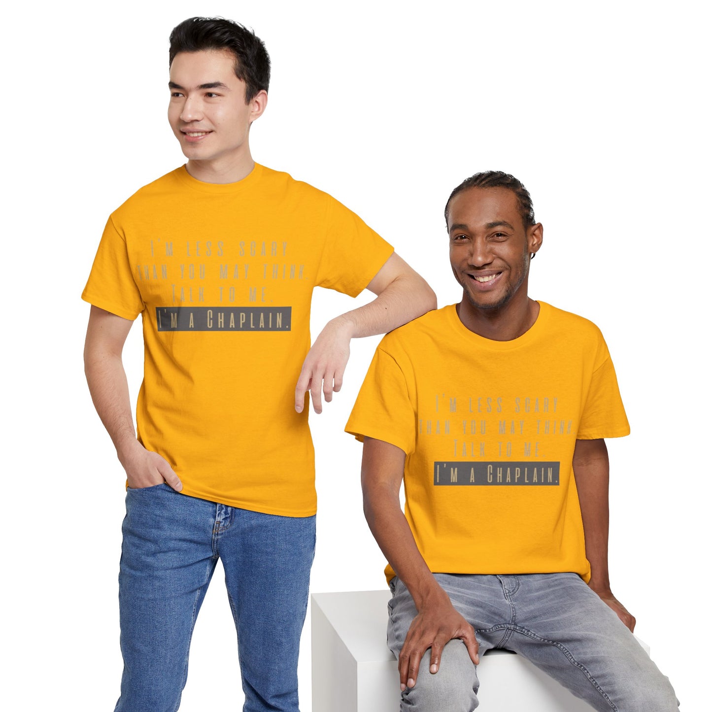 Chaplains care. We don't scare. - Light Humor Tee by Chaplain Life®