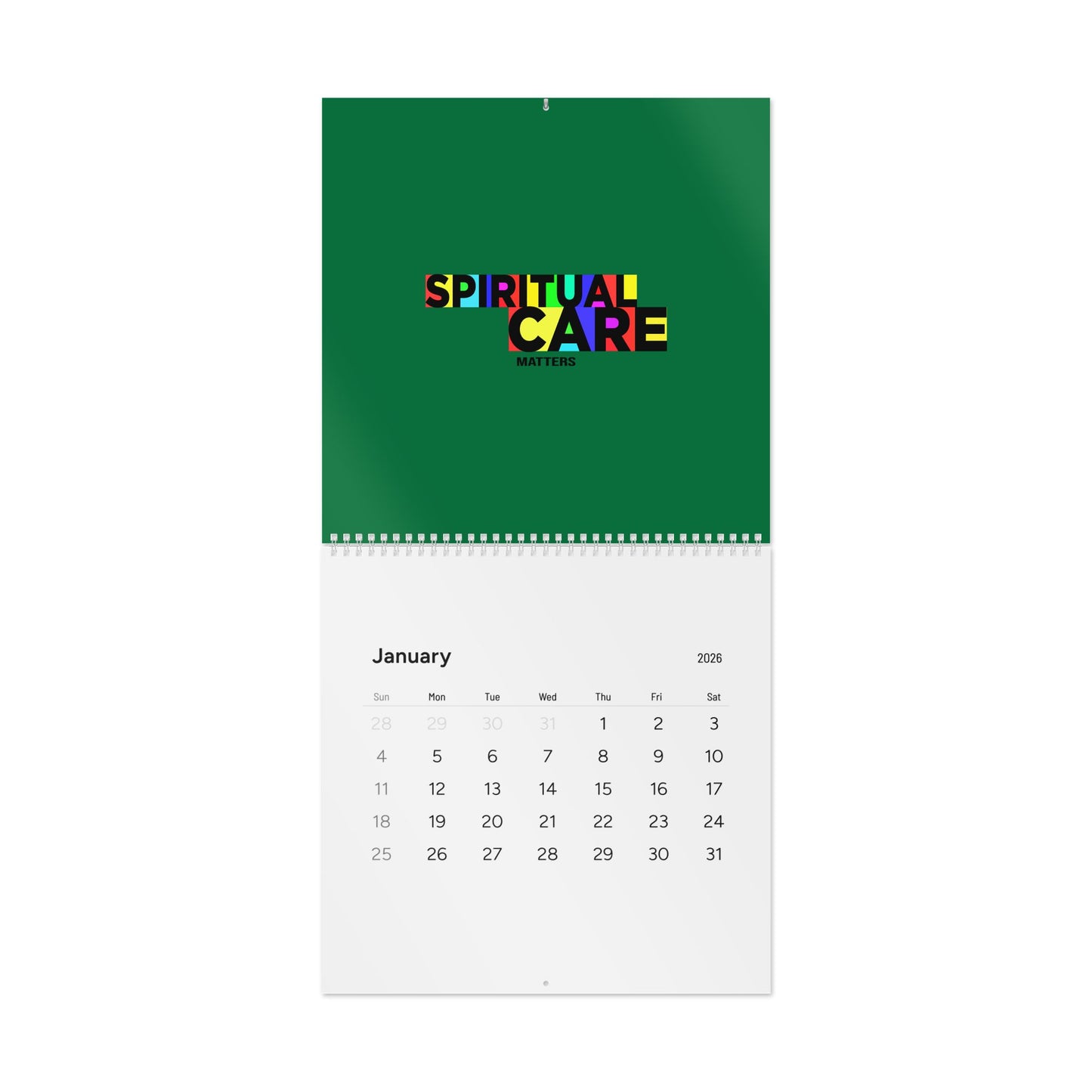 Spiritual Care 2026 Wall Calendar – Inspirational Chaplain Quotes & Monthly Planner