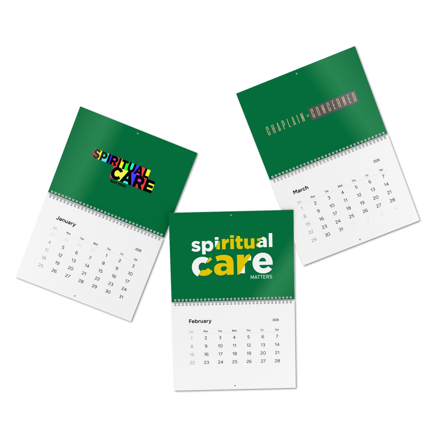 Spiritual Care 2026 Wall Calendar – Inspirational Chaplain Quotes & Monthly Planner