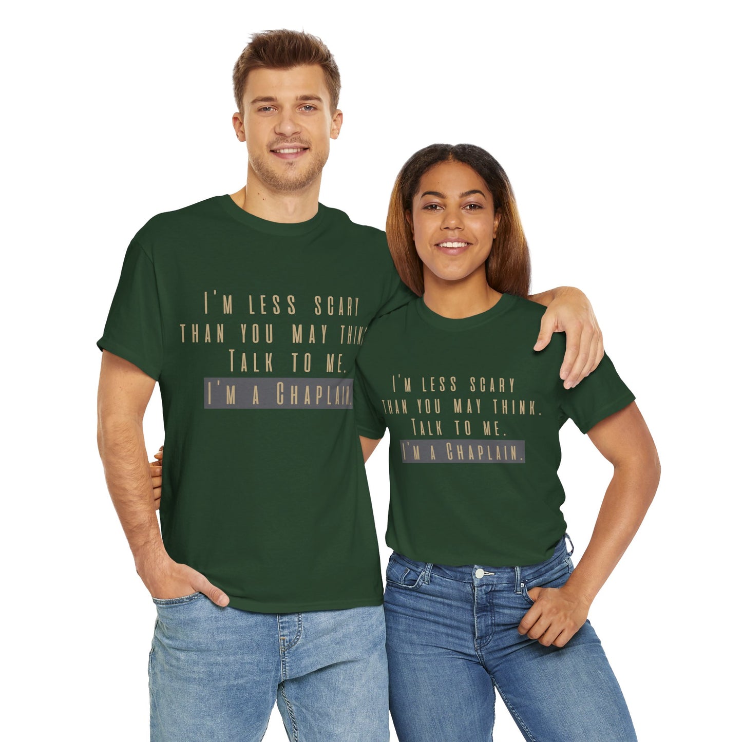 Chaplains care. We don't scare. - Light Humor Tee by Chaplain Life®