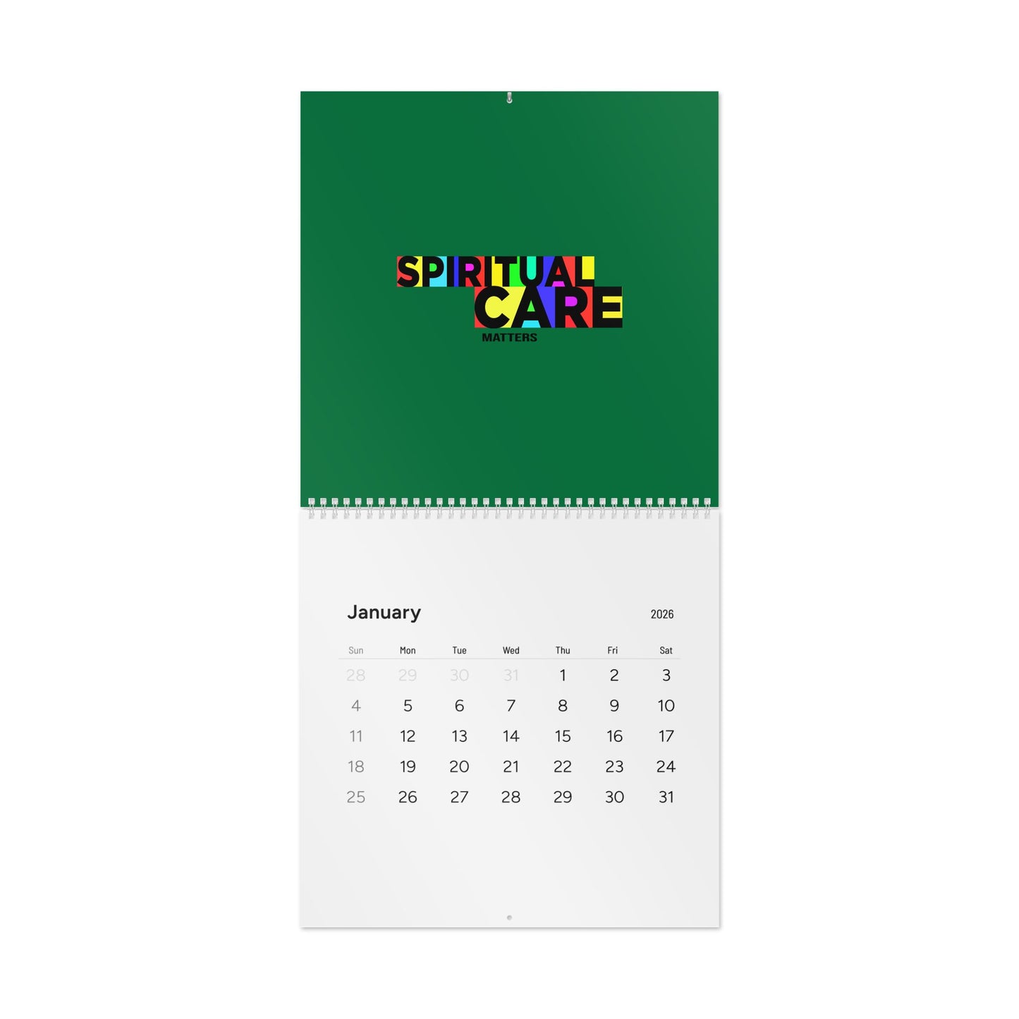 Spiritual Care 2026 Wall Calendar – Inspirational Chaplain Quotes & Monthly Planner