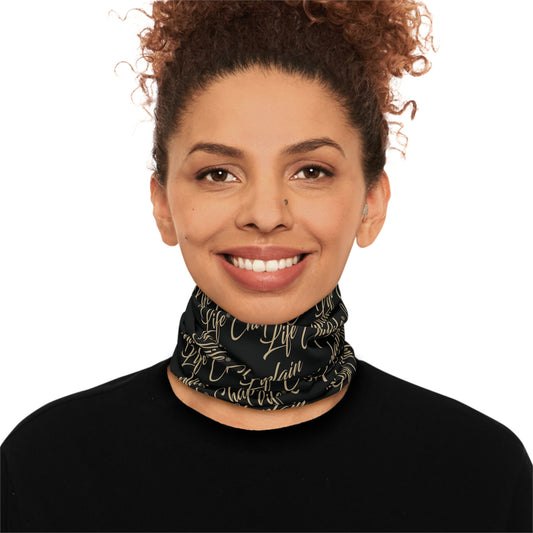 Captain Life Pattern Neck Gaiter — Lightweight Black Face Scarf