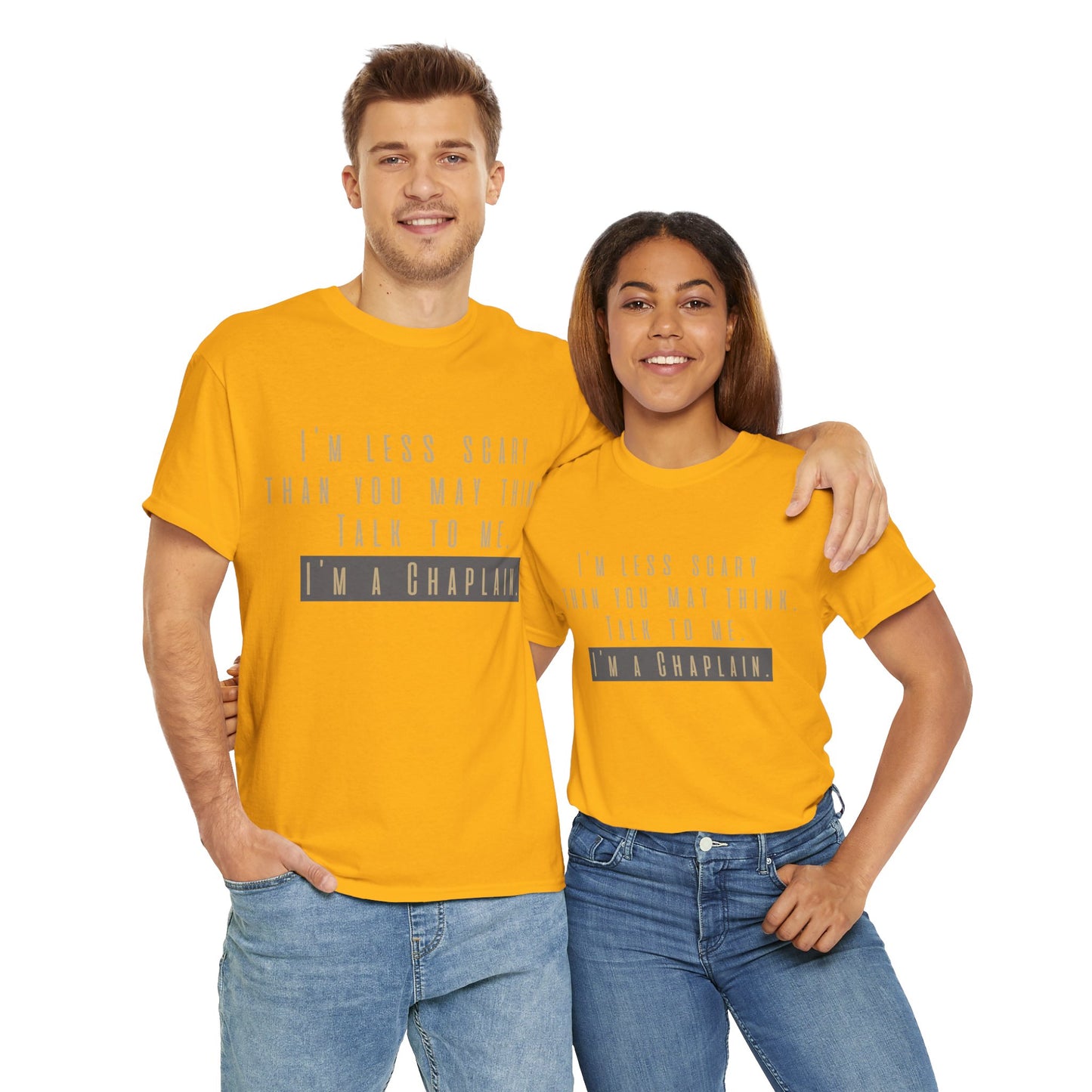 Chaplains care. We don't scare. - Light Humor Tee by Chaplain Life®