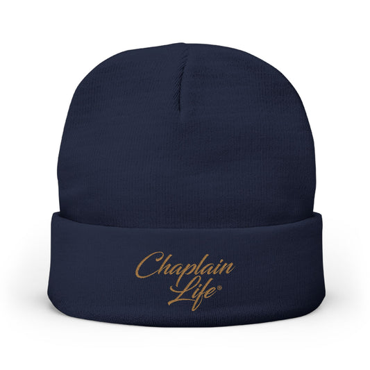 Charming Embroidered Knit Beanie for Chaplains | Stylish Winter Hat, Gift for Spiritual Leaders, Cozy Headwear