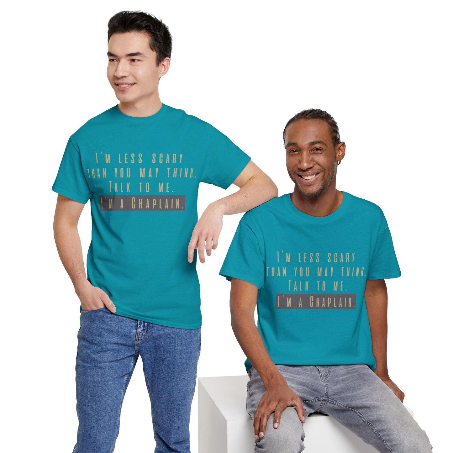 Chaplains care. We don't scare. - Light Humor Tee by Chaplain Life®