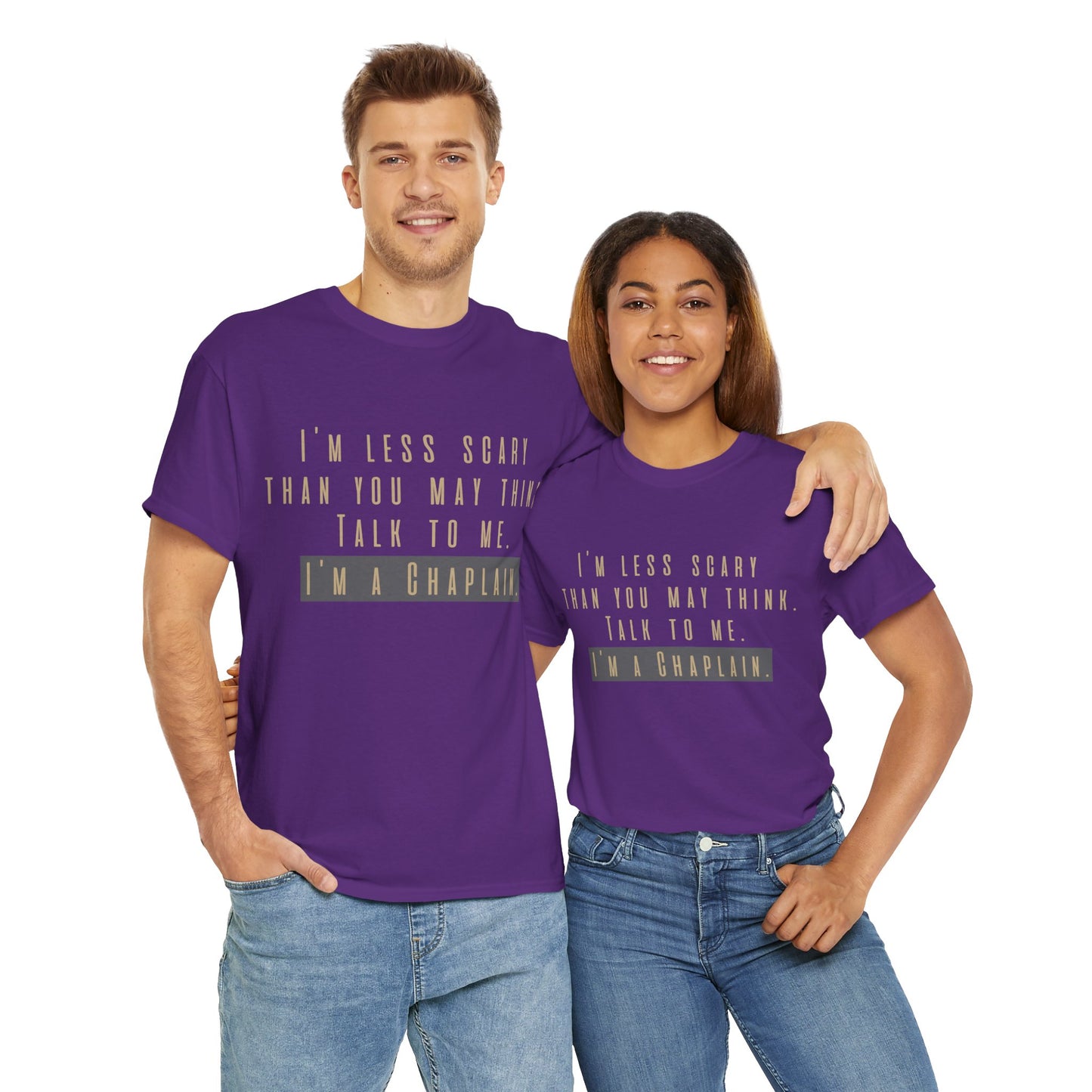 Chaplains care. We don't scare. - Light Humor Tee by Chaplain Life®