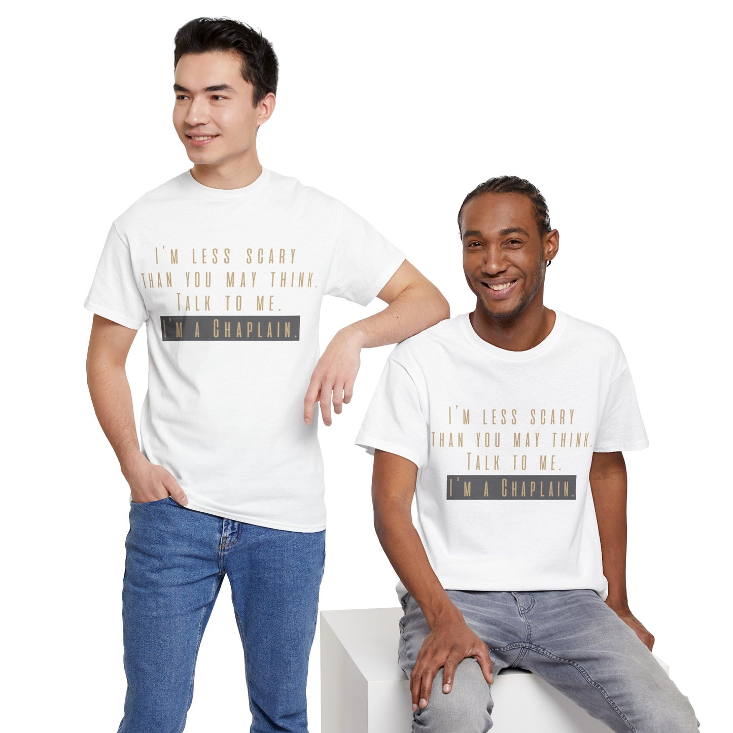 Chaplains care. We don't scare. - Light Humor Tee by Chaplain Life®
