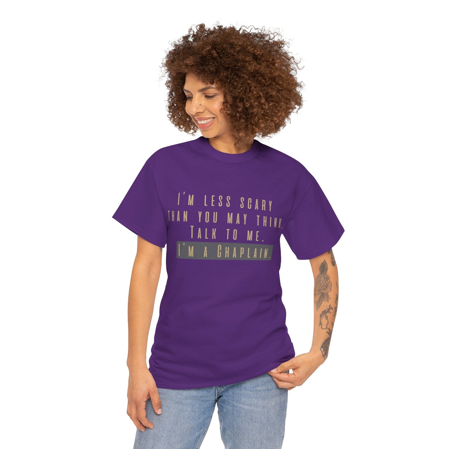 Chaplains care. We don't scare. - Light Humor Tee by Chaplain Life®